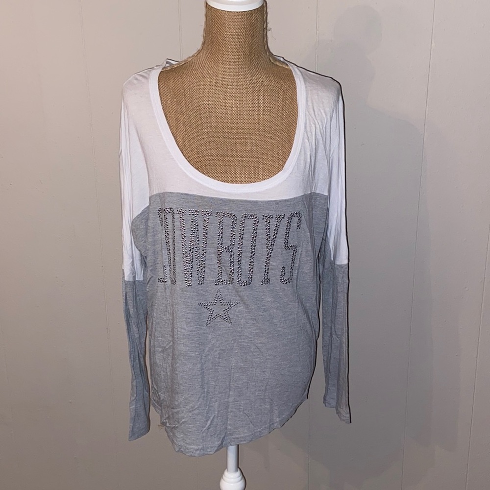 Dallas Cowboys Long sleeve tunic rhinestone top